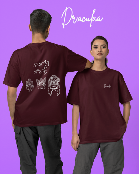 Majuli Oversized T-Shirt- Maroon