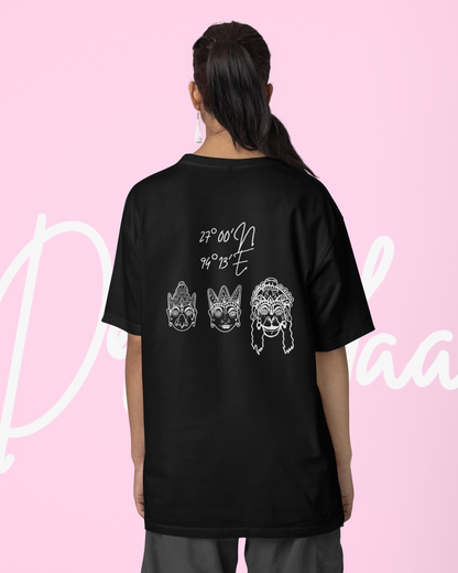 Majuli Oversized Unisex Tshirt-Black