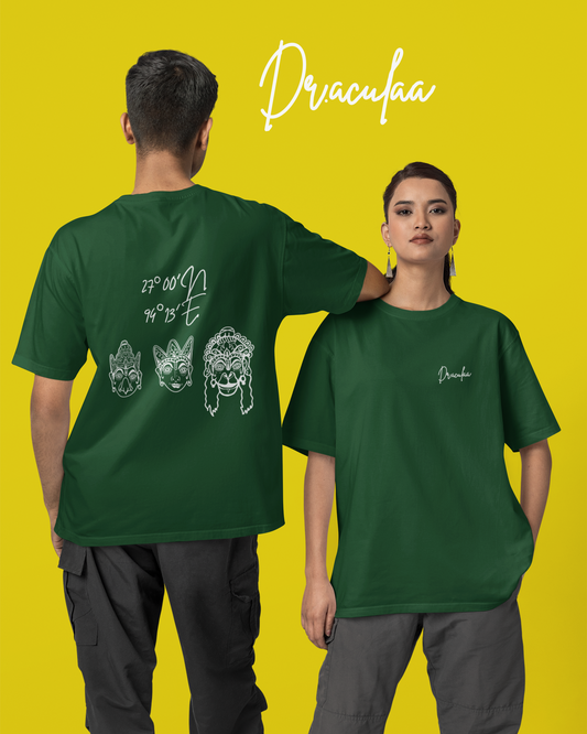 Majuli Oversized T-Shirt- Bottle Green