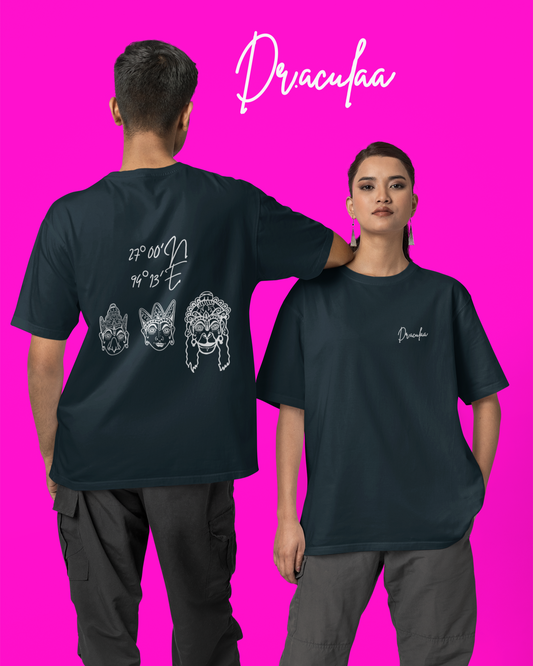 Majuli Oversized T-Shirt- Navy Blue