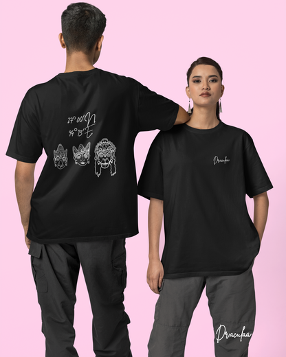 Majuli Oversized Unisex Tshirt-Black