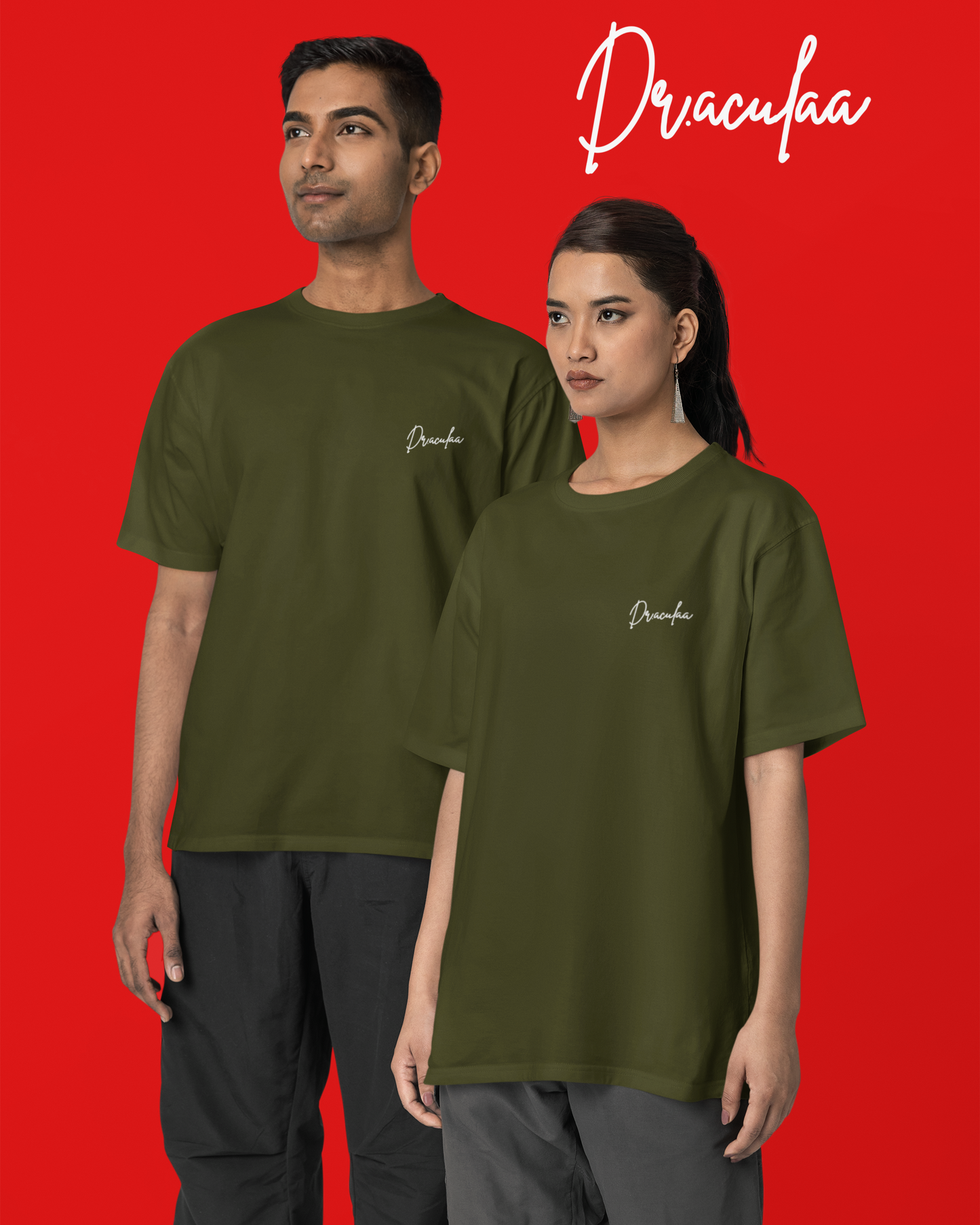 Majuli Oversized T-Shirt- Olive Green
