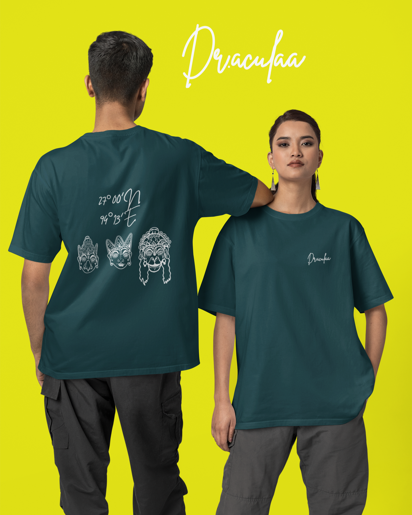 Majuli oversized T-Shirt-Petrol Blue