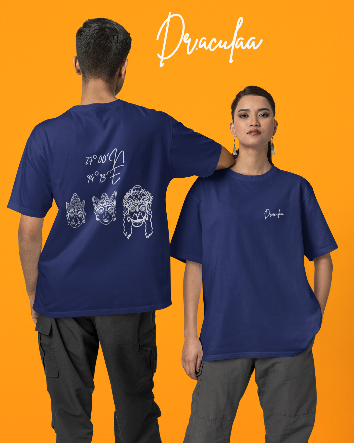 Majuli Oversized T-Shirt-Royal Blue